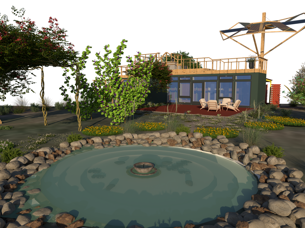 Exterior view of forest garden habitat